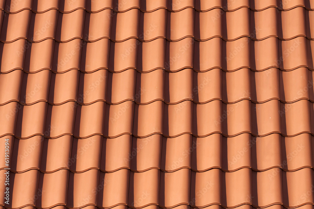 Orange tiles of a new home.