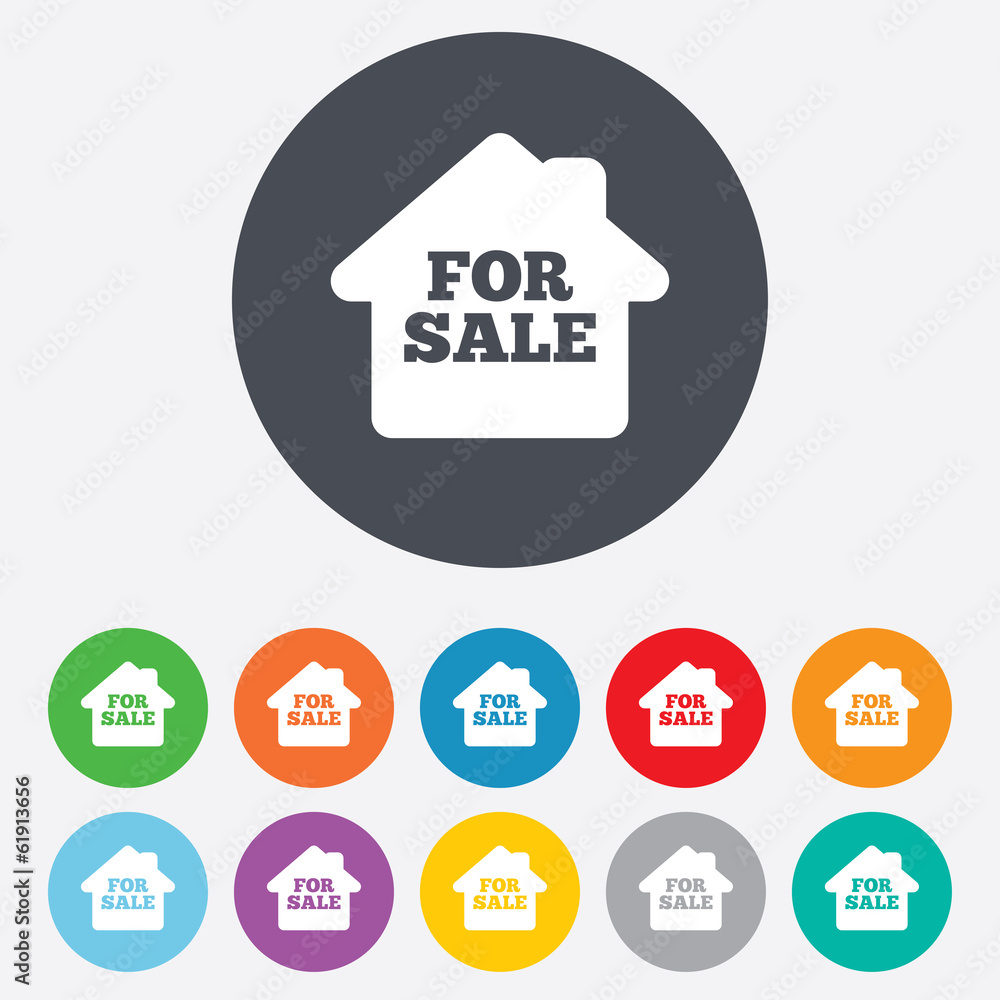 For sale sign icon. Real estate selling. For sale sign icon. Real estate selling.