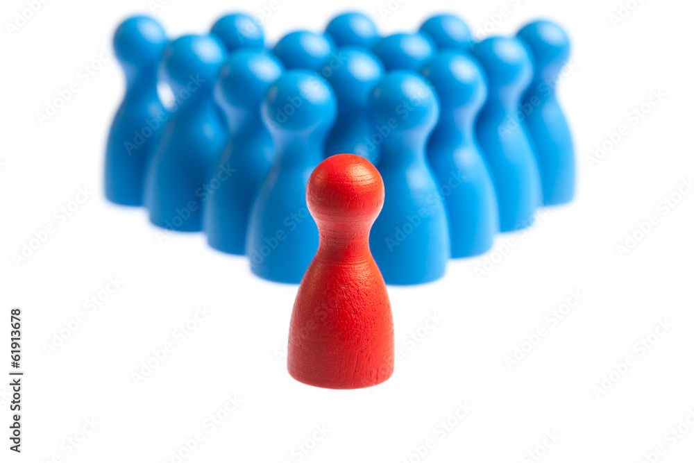 Support queue line concept, pawn figures Support queue line concept, pawn figures