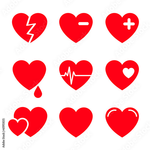 Hearts Vector Icon Set
