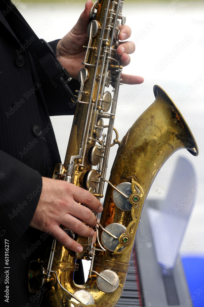 Fototapeta premium Saxophone playing