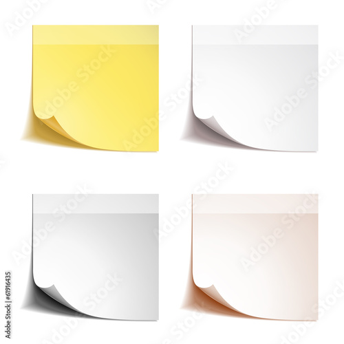 Stick note paper on white background