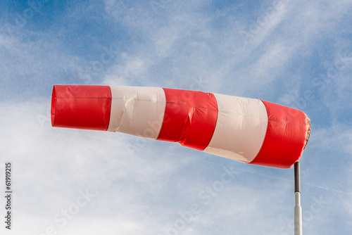 Windsock against a blue sky