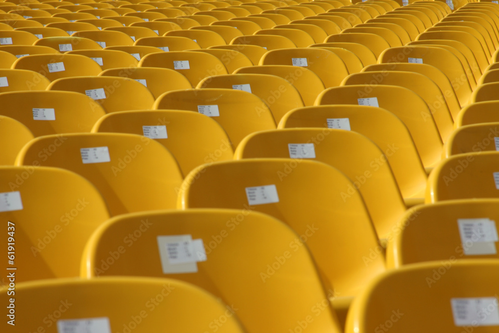 Tribünen-Sitze/Arena/Stadion gelb Tribünen-Sitze/Arena/Stadion gelb