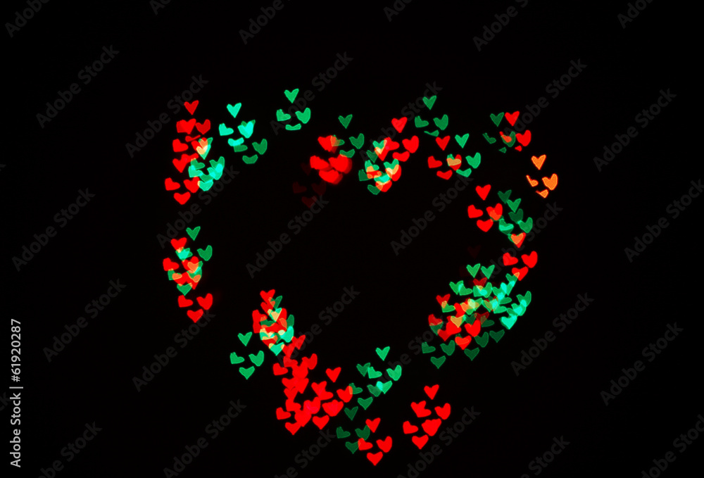 Bright heart bokeh background Bright heart bokeh background