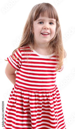 Pretty little girl isolated...