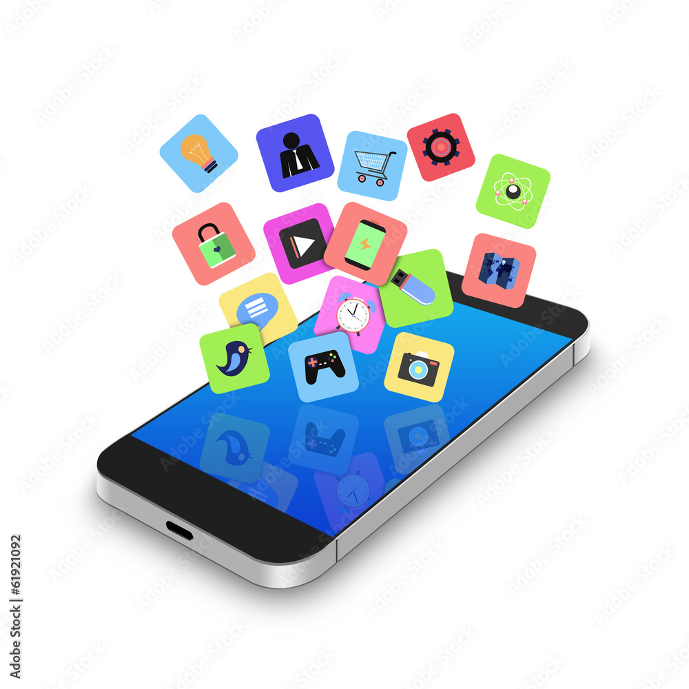 Touch screen mobile phone with colorful application icons,cell p Touch screen mobile phone with colorful application icons,cell p