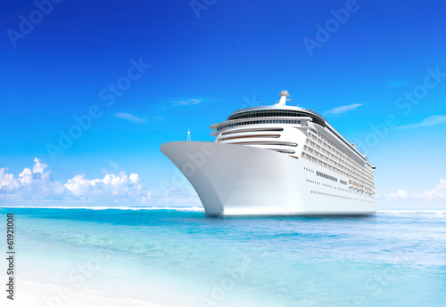 3D Cruise Ship by Shore