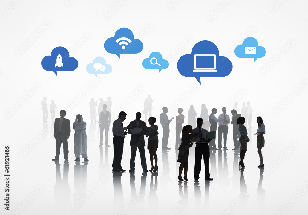 Group of Business People Using Technology to Communicate Group of Business People Using Technology to Communicate