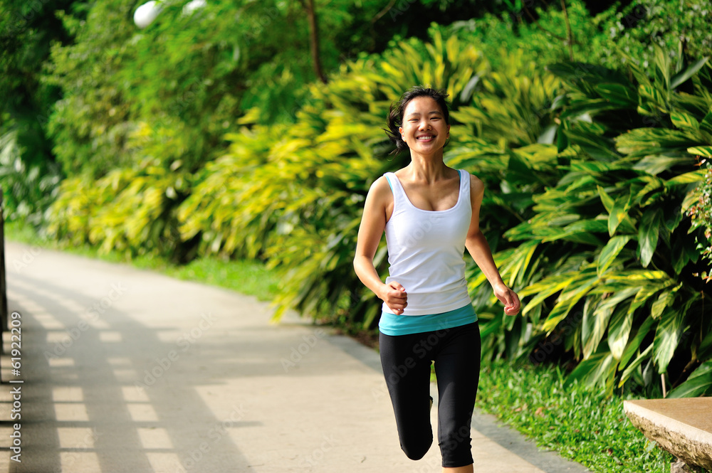 healthy lifestyle woman running at park healthy lifestyle woman running at park