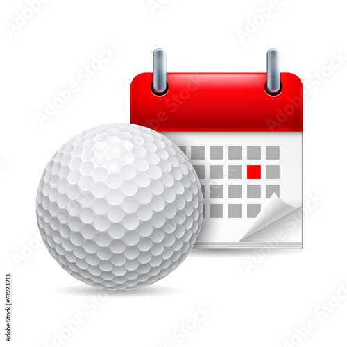 Golf ball and calendar