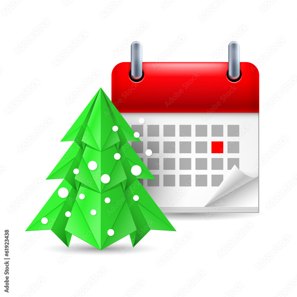 Paper pine tree and calendar
