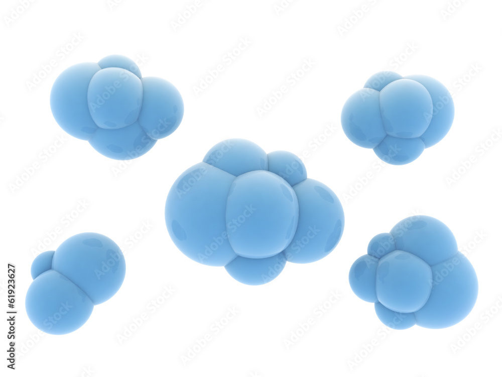 Blue clouds on white background Blue clouds on white background