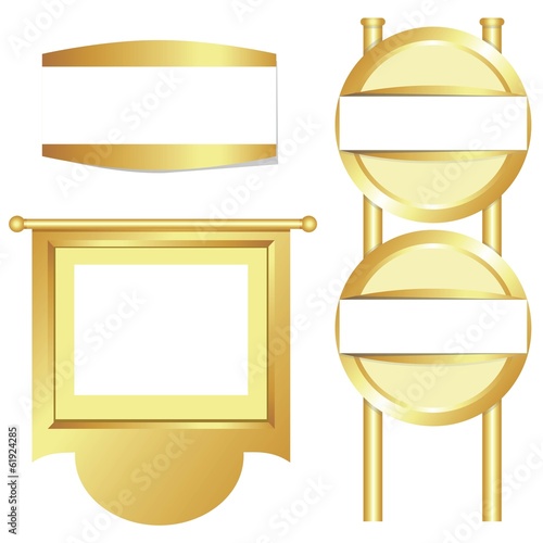 signage, golden billboard