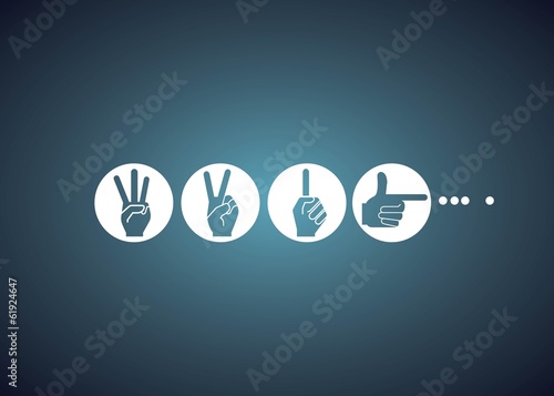 loading bar, hand sign, countdown concept
