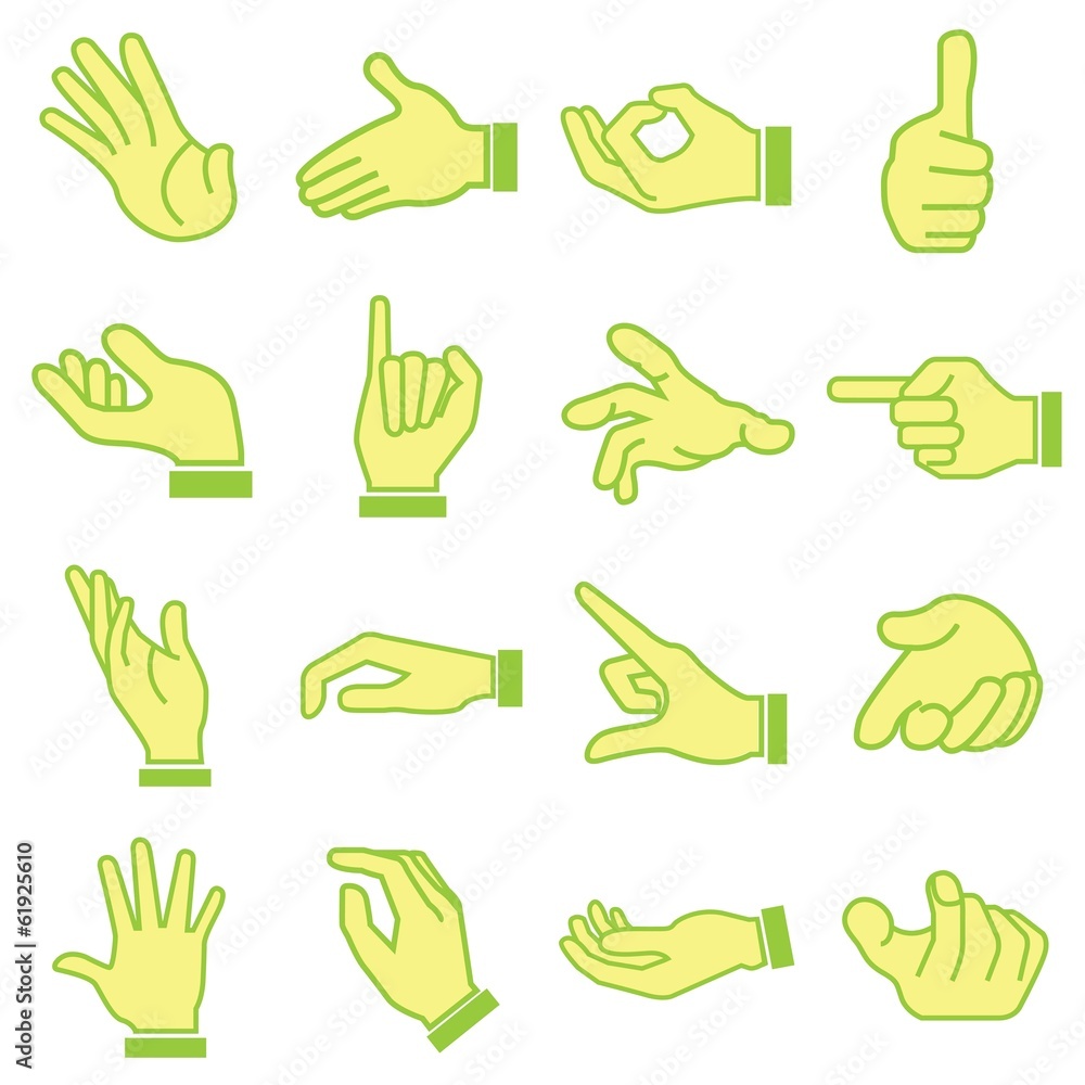 hand set, cartoon style, green theme hand set, cartoon style, green theme
