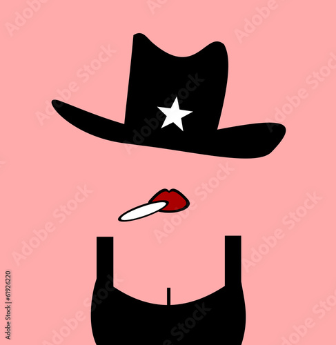 female western sheriff smoking