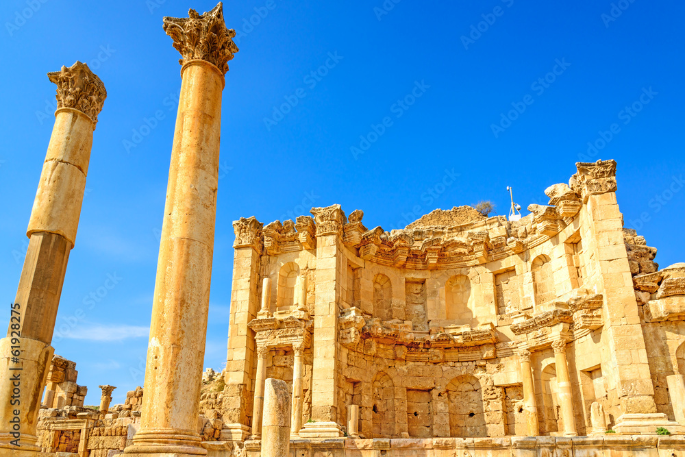 Ruins of Nymphaeum in Gerasa, Jerash, Jordan