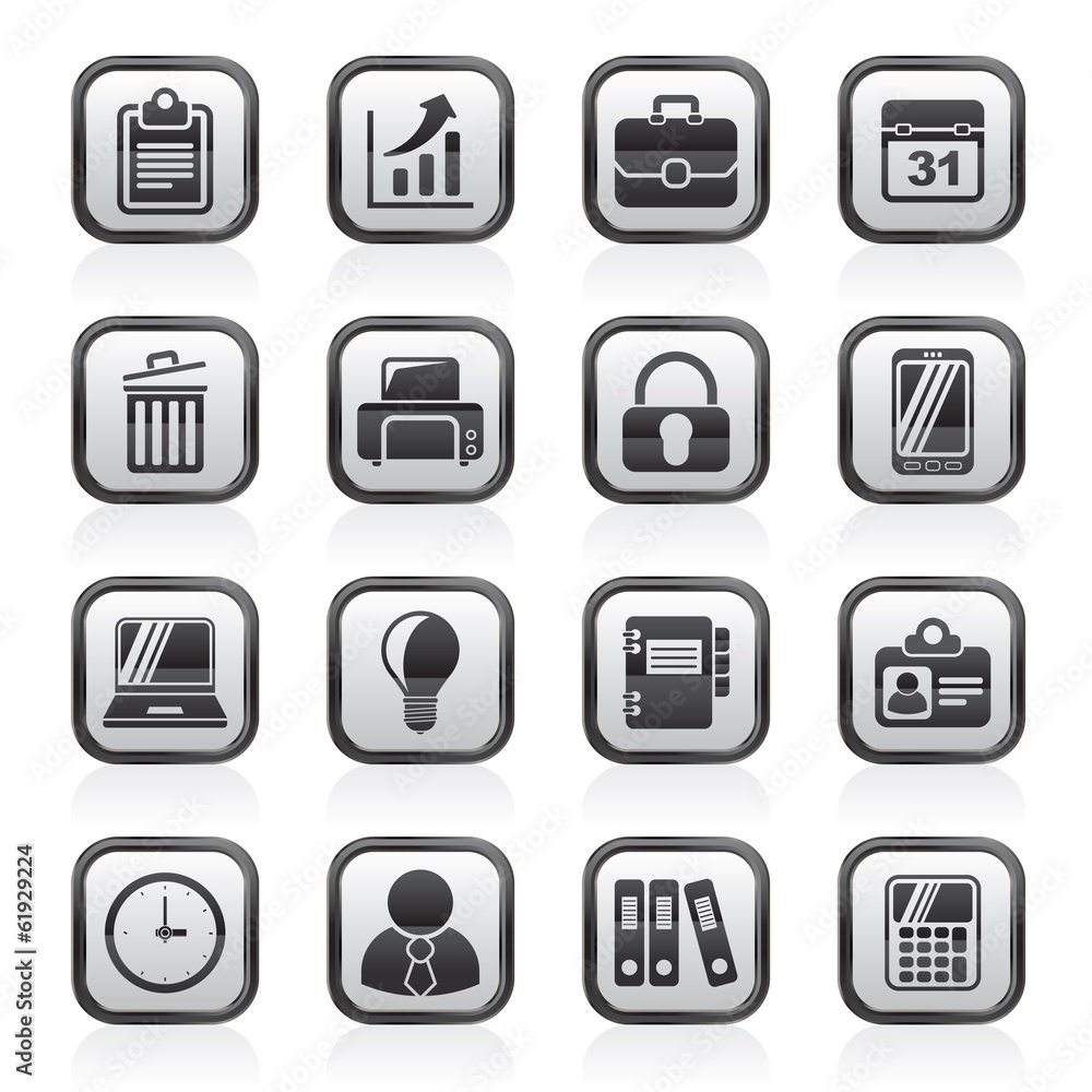 Business and office icons - vector icon set Business and office icons - vector icon set