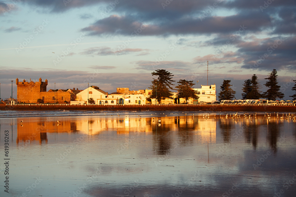 Obraz premium Essaouira city and harbor in sunrise light, Morocco, Africa