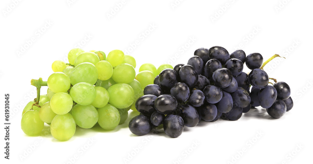Black and green ripe grapes.