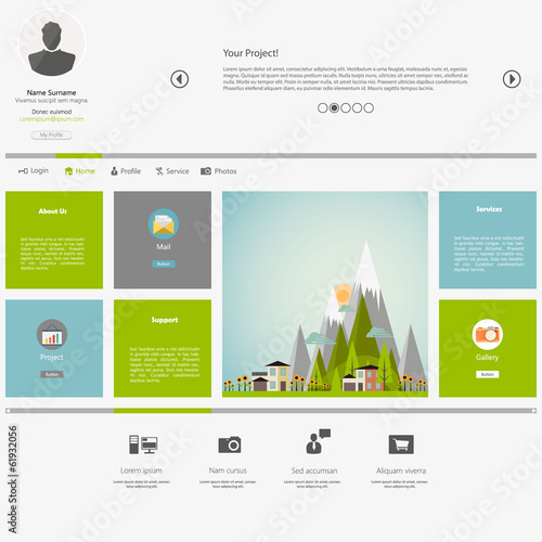 Eco Flat Metro Web Design Template.