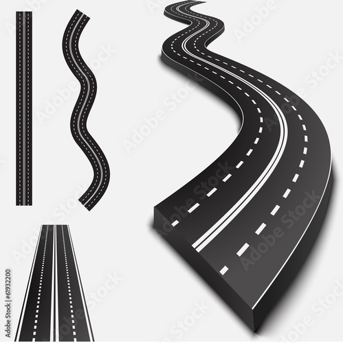 Abstract asphalt road isolated