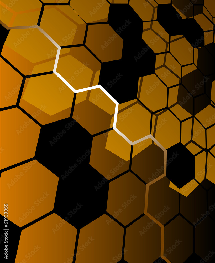 Obraz premium Brown abstract hexagon background