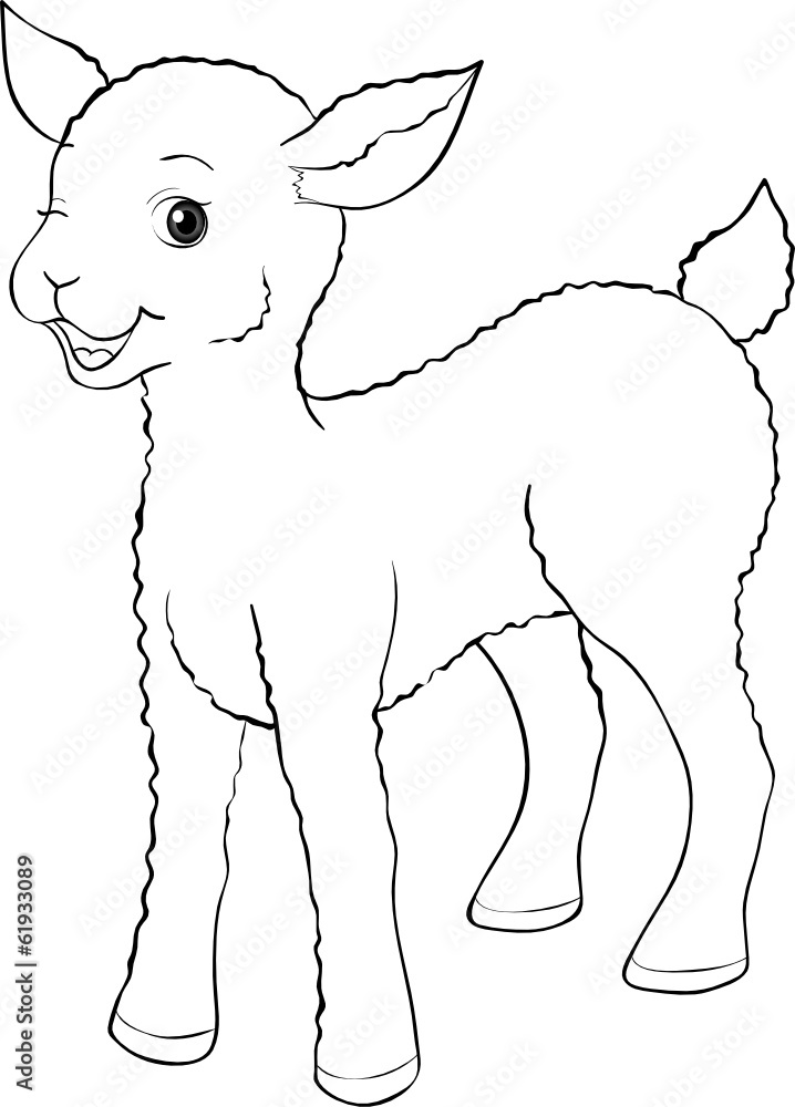 Osterlamm Ausmalbild Stock-Vektorgrafik | Adobe Stock