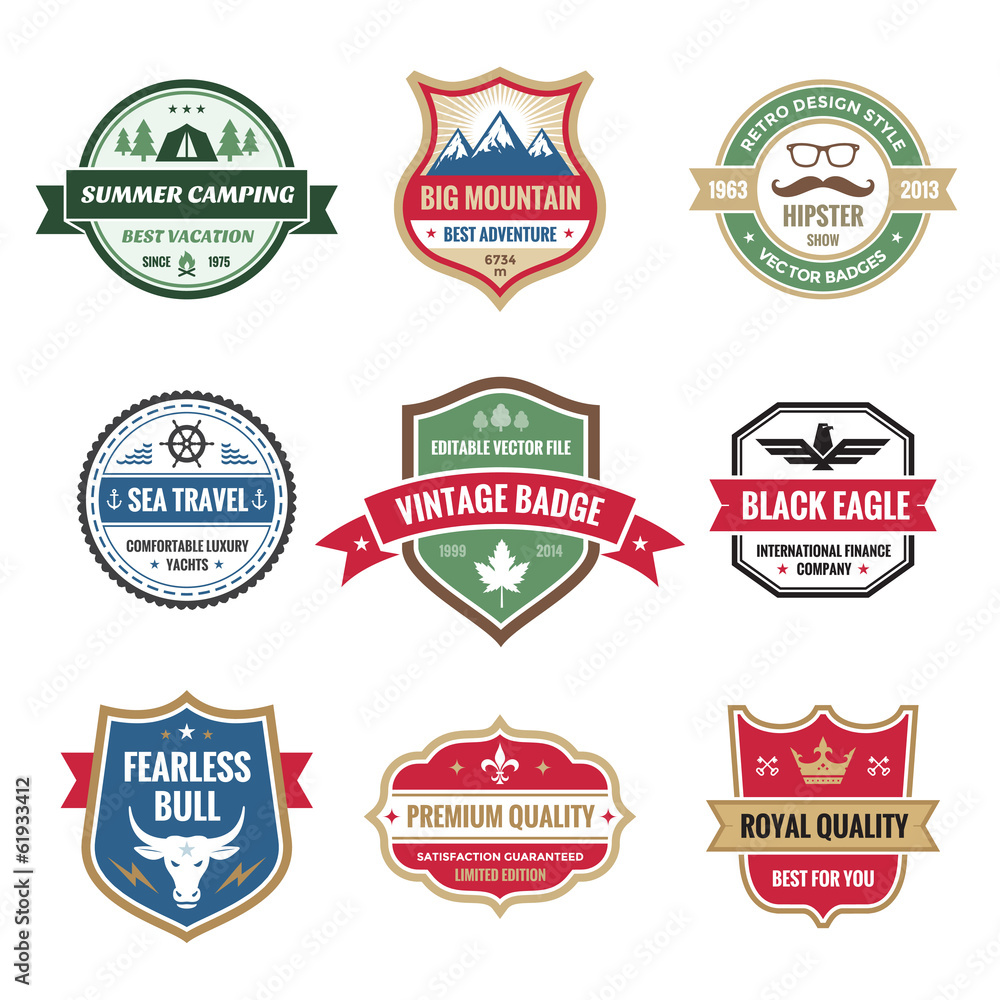 Badges Collection in Vector Format for Different Design Works