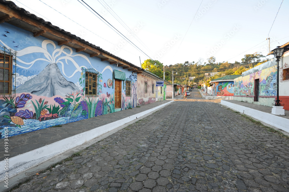 mural on a house at Ataco in El Salvador