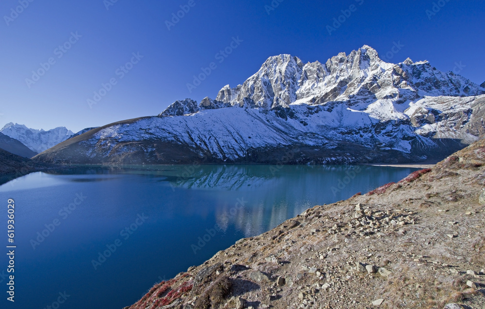 Beautiful Himalaya mountain lake, Everest Region, Nepal.