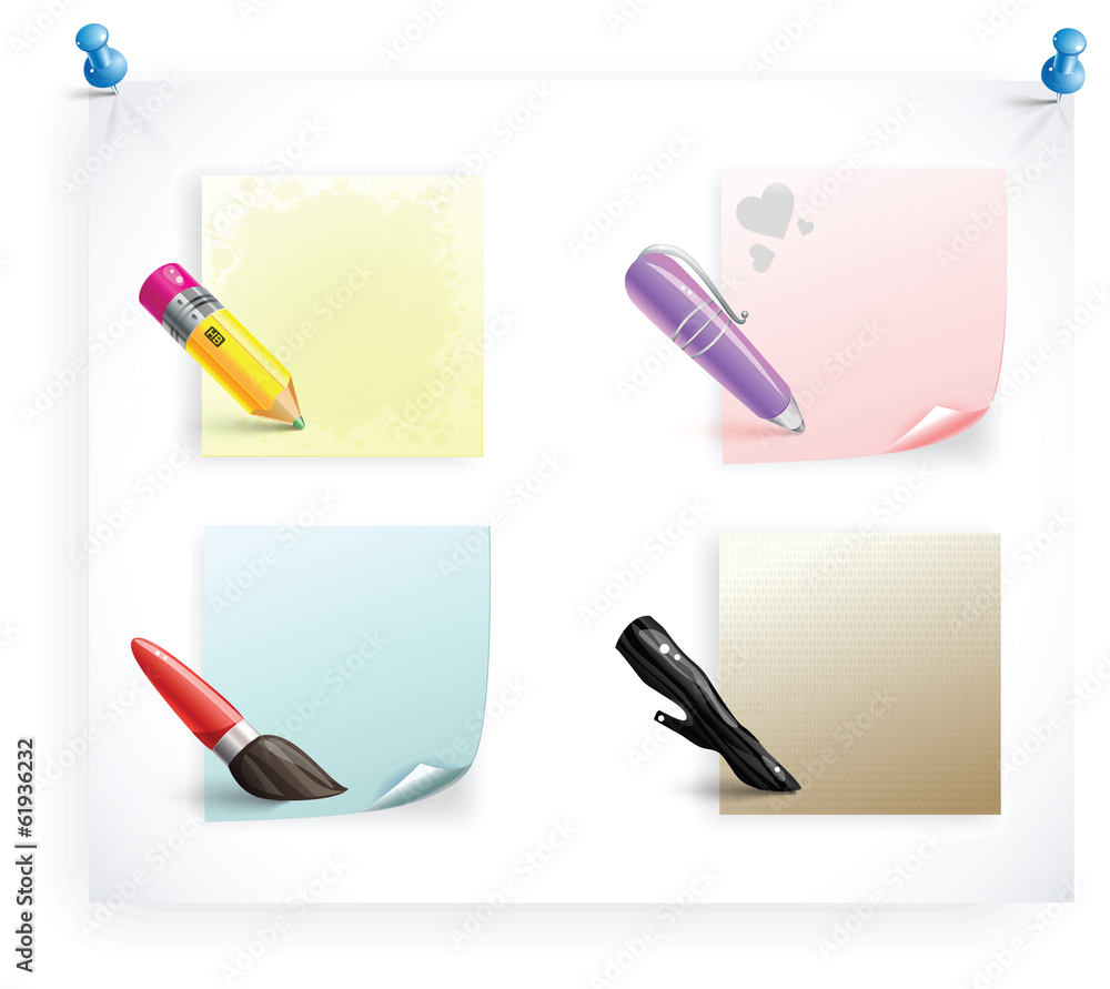 Writing tools and memo notes Writing tools and memo notes