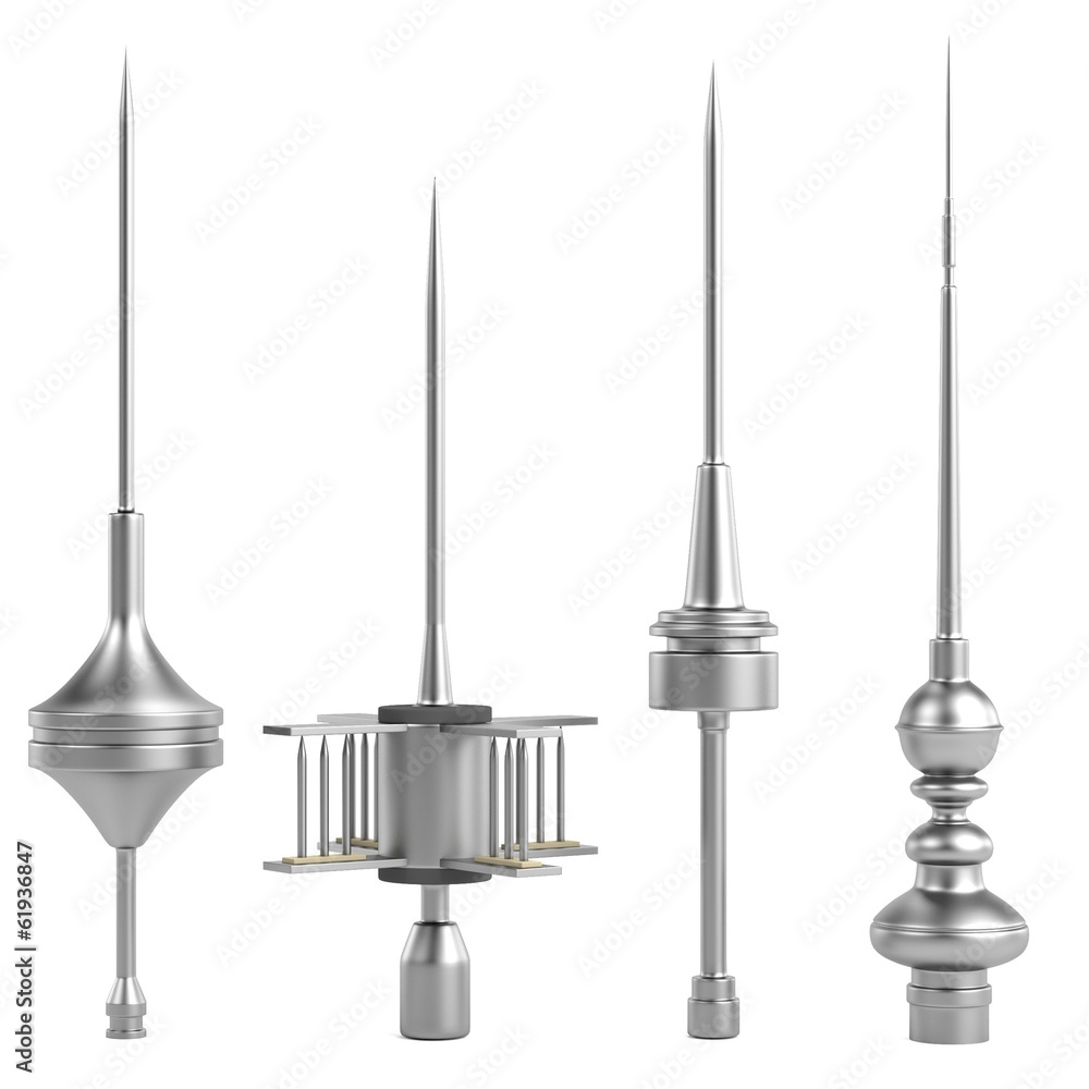 realistic 3d render of lighting rods realistic 3d render of lighting rods
