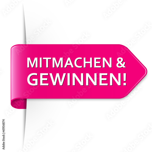 Langer pinker Sticker Pfeil - Mitmachen & Gewinnen