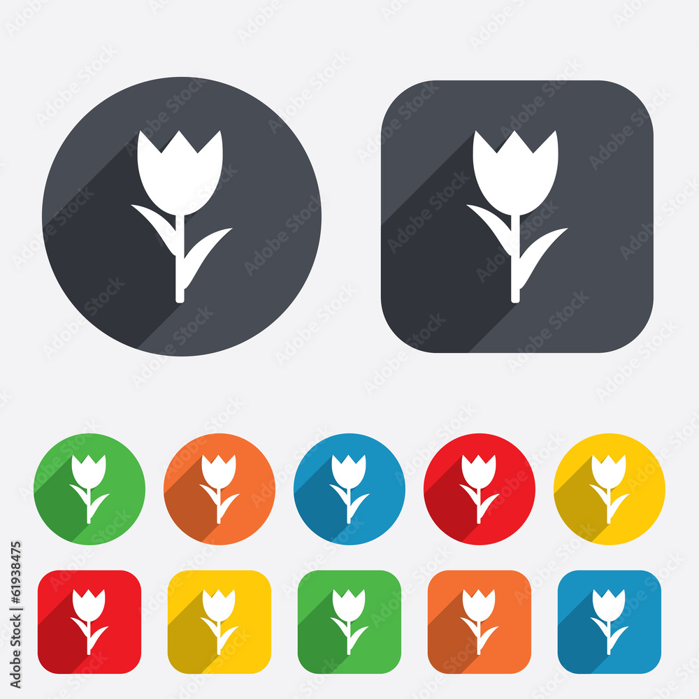 Flower sign icon. Rose symbol.