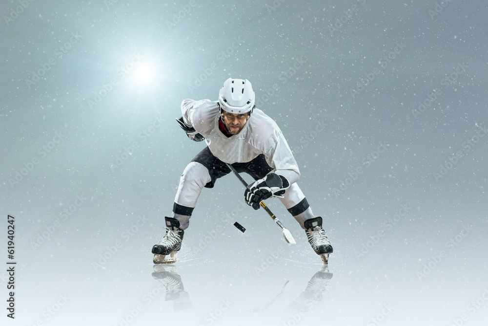 custom made wallpaper toronto digitalIce hockey player on the ice and light effects