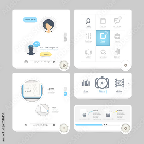 Set of flat concept elements for web and mobile services