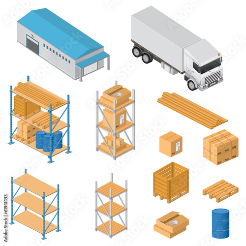 Warehouse equipment icons