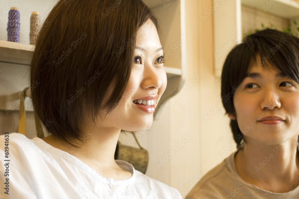 man gazing at smiling woman man gazing at smiling woman