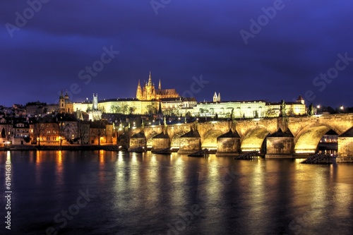 Prague, Charles Bridge at sunset