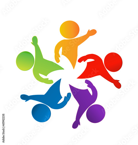 Teamwork hi people icon vector