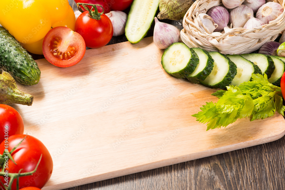 vegetables on the kitchen board vegetables on the kitchen board