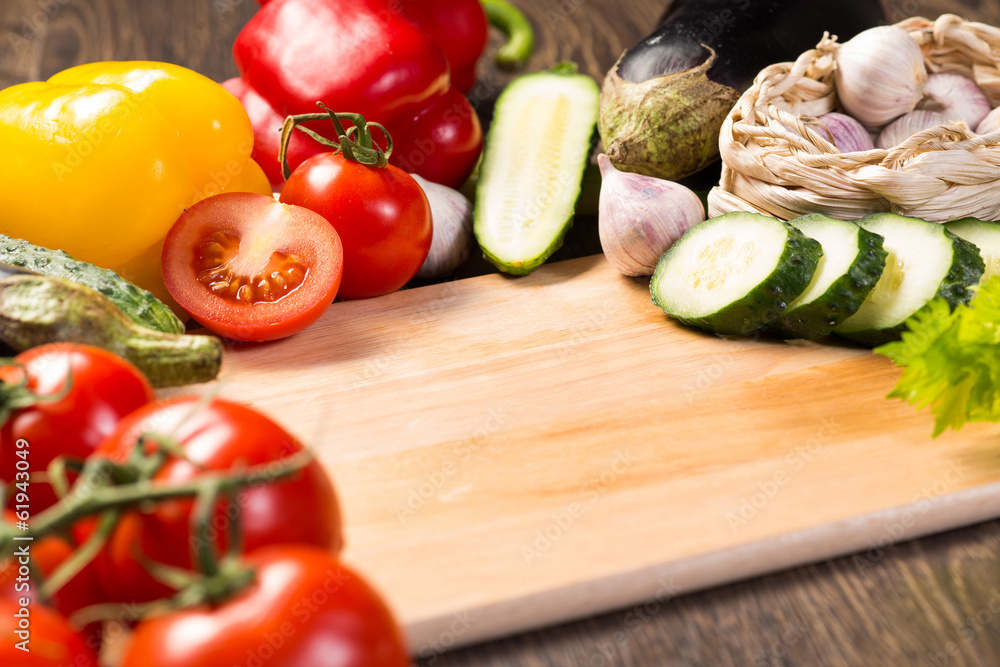vegetables on the kitchen board vegetables on the kitchen board
