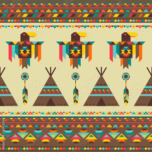 Ethnic seamless pattern in native style.