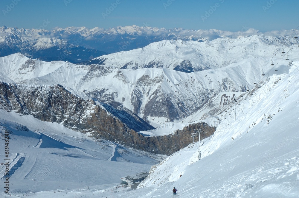 Ski slopes and ski lift on Hintertux glacier