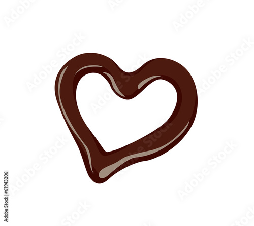 Chocolate heart symbol vector