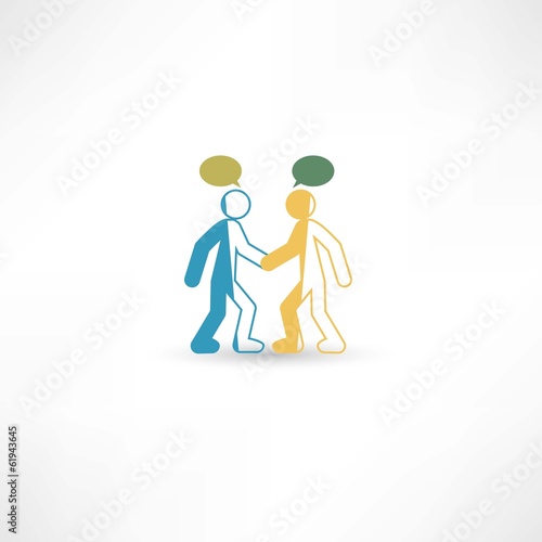 two men talking