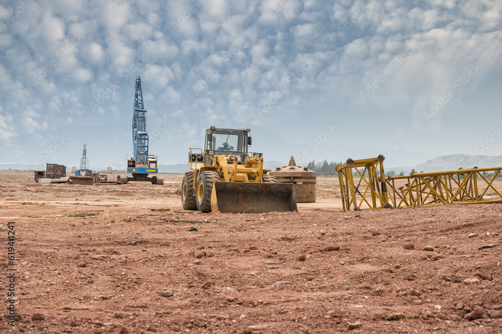 Fototapeta premium bulldozer on a building site