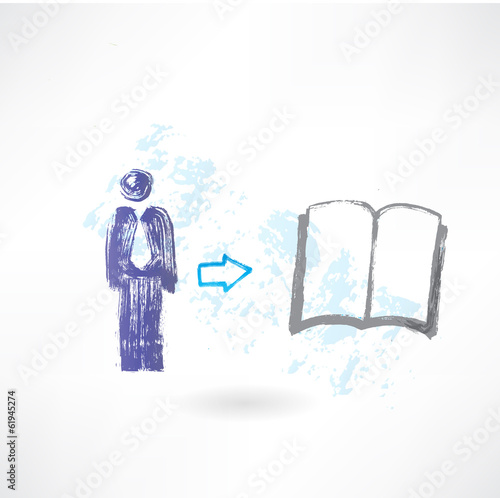 man book grunge icon